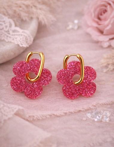 Boucles d'oreilles fantaisies fleurs...