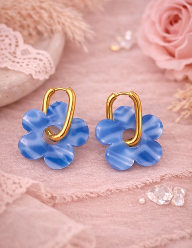 Boucles d'oreilles fantaisies fleurs...