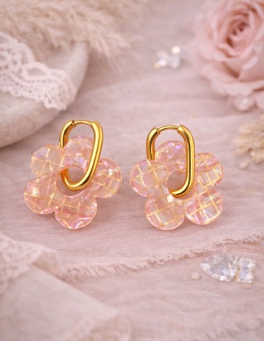 Boucles d'oreilles fantaisies fleurs...