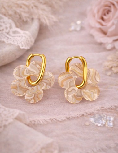 Boucles d'oreilles fantaisies fleurs...