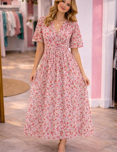 robe longue bohème chic fleurie robe maxi fluide femme