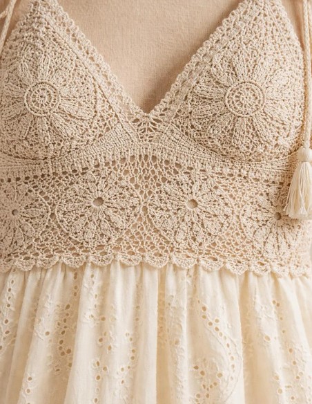 robe bustier bohème crochet et corde été chic