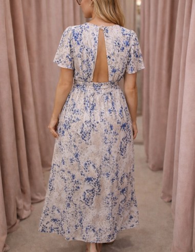 Robe longue fluide imprimé floral -...