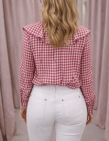 Blouse Femme Vichy Rouge ou bleu100%...