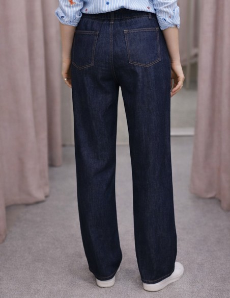 Vue de dos jean large chic et tendance nouveauté super confortable