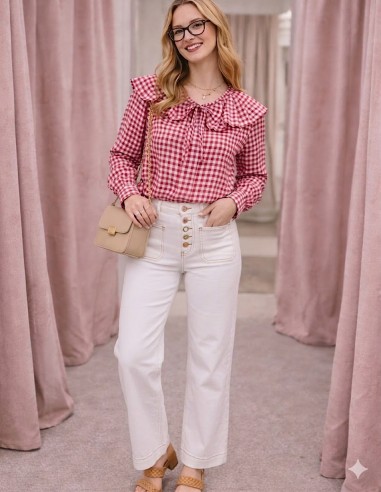 Jean Femme Taille Haute Ecru - Jean...