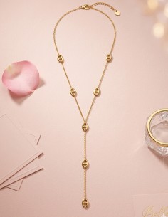 Collier Y Femme en Acier...