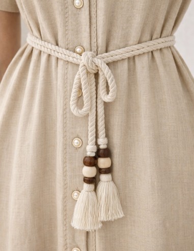 Robe femme élégante style bohème chic beige