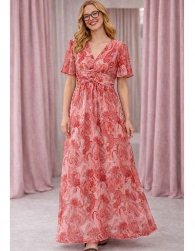 robe longue rouge été femme élégante