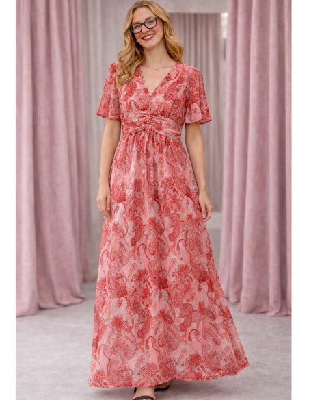 robe longue rouge été femme élégante