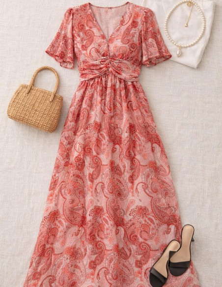 robe femme été rouge bohème chic