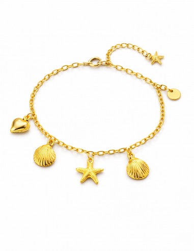 chaine de cheville coquillage mer femme acier inoxydable