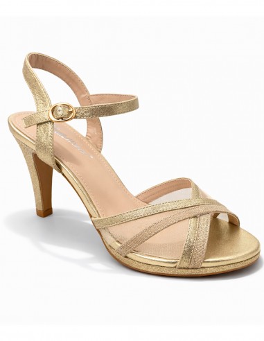 sandales femme dorées talon haut chaussures mariage cérémonie élégantes