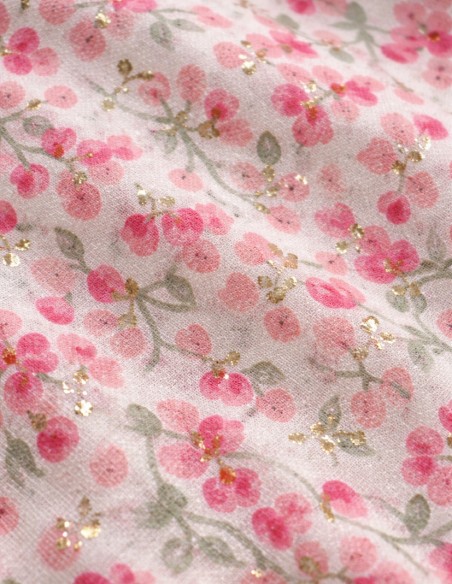 foulard tendance femme fleuri rose liberty