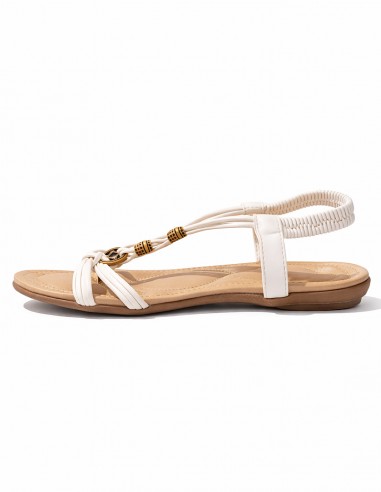 sandales femme grandes pointures profil bride blanche simili cuir