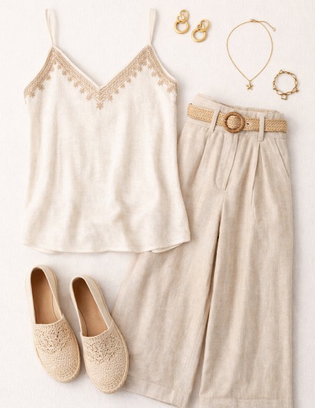 look d'été tendance débardeur bohème chic femme brodé