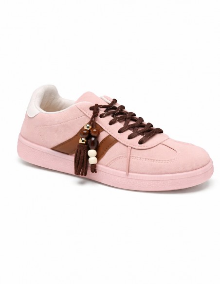 Baskets Femme Tendance Rose ou Marron – Sneakers Chic avec Bijou – Confort & Style – Du 36 au 41