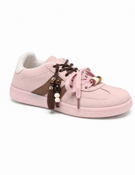 Baskets Femme Tendance Rose ou Marron – Sneakers Chic avec Bijou – Confort & Style – Du 36 au 41