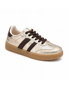 Baskets Femme Dorées Effet...