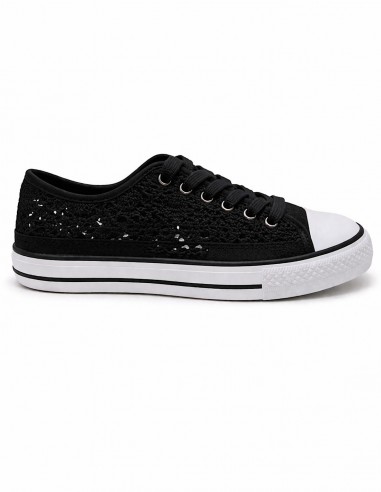 Basket femme dentelle blanche, noire...