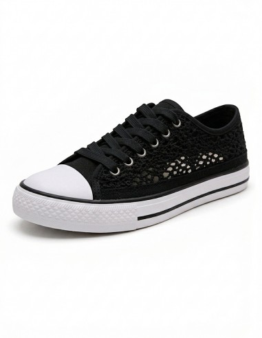 Basket femme dentelle blanche, noire...