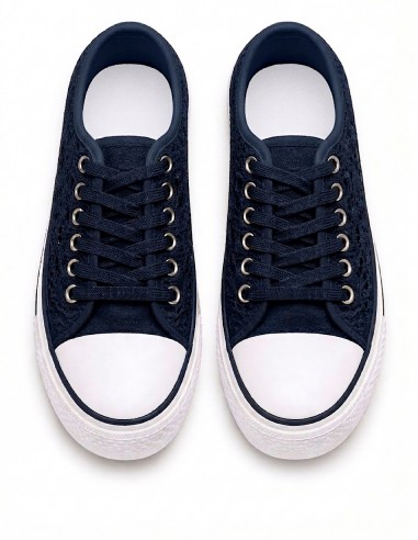 baskets dentelle marine femme printemps été confort