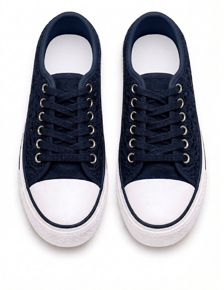 baskets dentelle marine femme printemps été confort