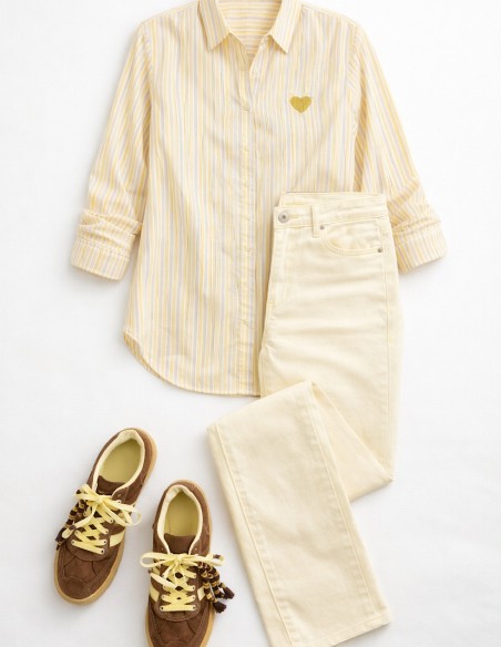 Jean Évasé Femme Taille Haute Beige – Pantalon Flare Tendance Chic & Confort