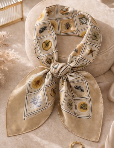 Foulard Carré Effet Soie Femme...