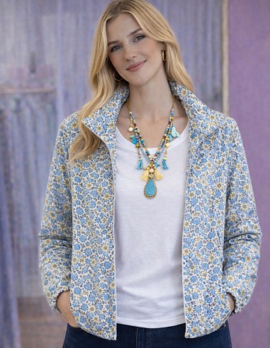 Veste Femme Fleurie Liberty Zippée...