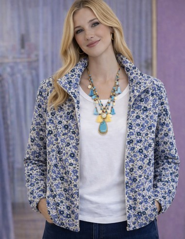 Veste Femme Fleurie Liberty Zippée...