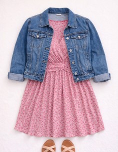 Robe Courte Fleurie Rose... 2