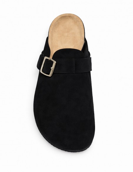 Sabots Femme Confort Anatomique en Suédine – Mules Semelle Liège Antidérapante, Chaussures Légères Intérieur Extérieur