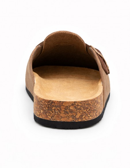 Sabots Femme Confort Anatomique en Suédine – Mules Semelle Liège Antidérapante, Chaussures Légères Intérieur Extérieur