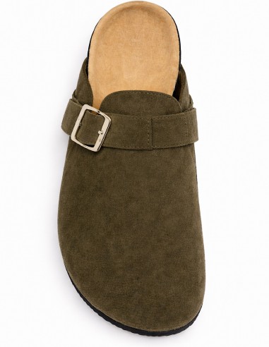 sabot daim kaki femme tendance semelle confort anatomique