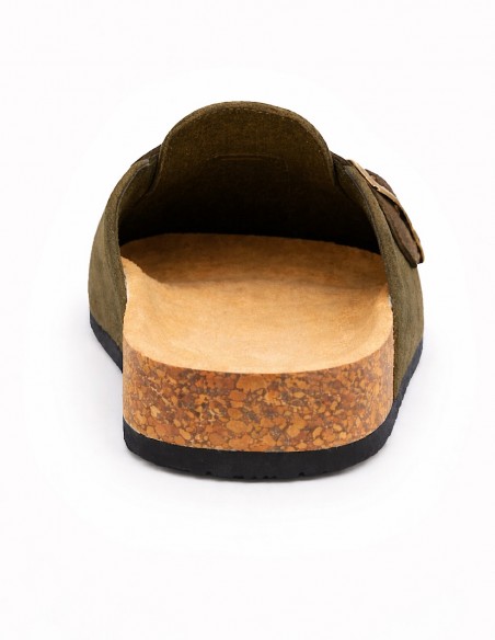 sabots femme confort kaki daim