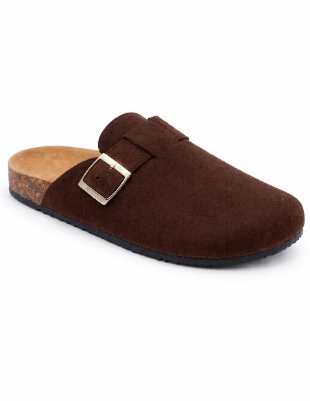 Sabots Femme Confort Anatomique en Suédine – Mules Semelle Liège Antidérapante, Chaussures Légères Intérieur Extérieur