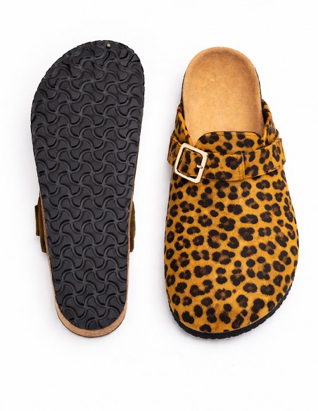 Sabots Femme Confort Anatomique en Suédine – Mules Semelle Liège Antidérapante, Chaussures Légères Intérieur Extérieur