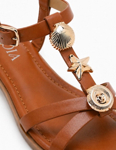 sandales femme bijoux doré étoile de mer bohème chic