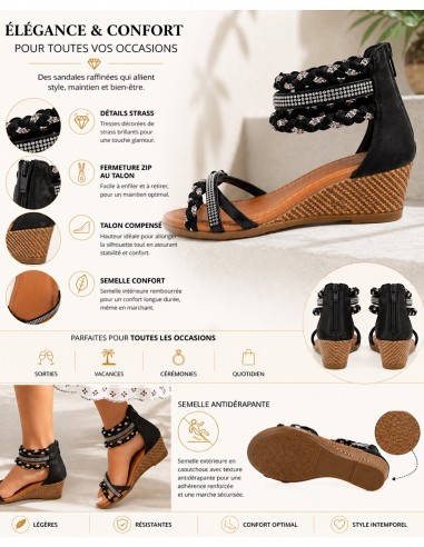 sandales femme petit talon compensée élégante et confortable pour mariage