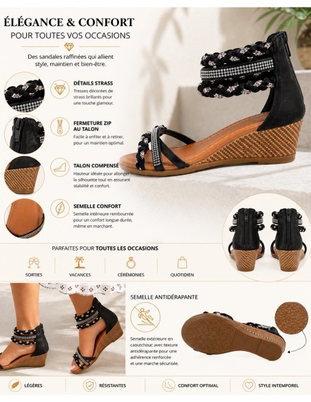 sandales femme petit talon compensée élégante et confortable pour mariage