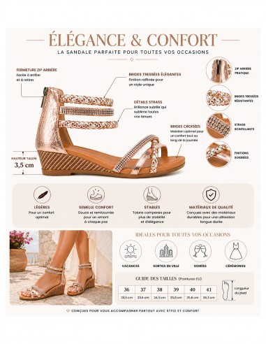 Sandales Femme Été Compensées Confort...