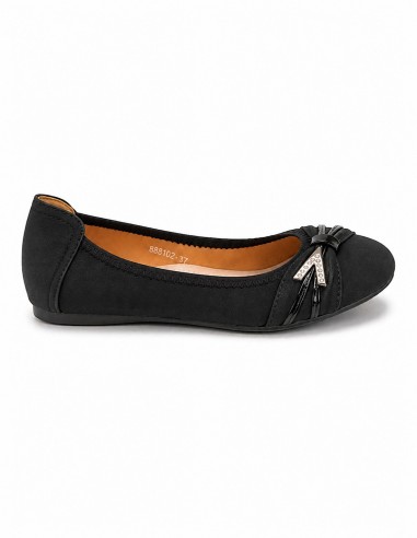 Ballerines femme semelle cuir noir,...