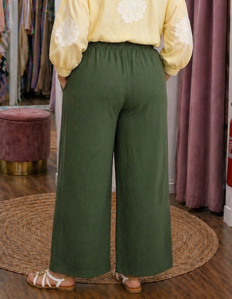 Pantalon Fluide Femme Taille Haute Élégant été – Léger Confort, Ceinture Nouée du 36 au 50