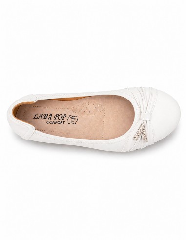 Ballerines femme semelle cuir noir,...