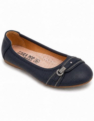 Ballerines femme semelle cuir noir,...