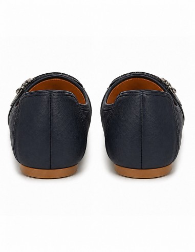 Ballerines femme semelle cuir noir,...