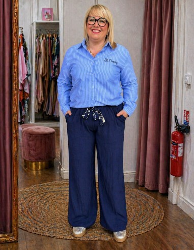 Chemise Femme Rayée Oversize Coton...