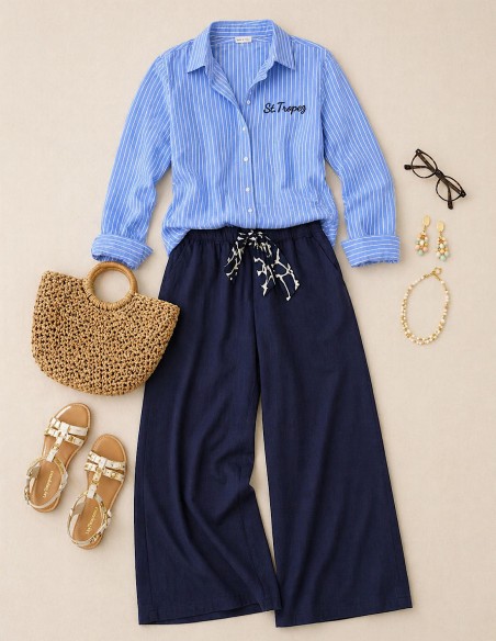 Chemise Femme Rayée Oversize Coton Polyester – Rose Jaune Bleu – Taille Unique 36 au 46 – Look Tendance Été Chic