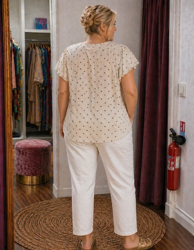 Top Femme Lin & Coton Imprimé Cœurs –...